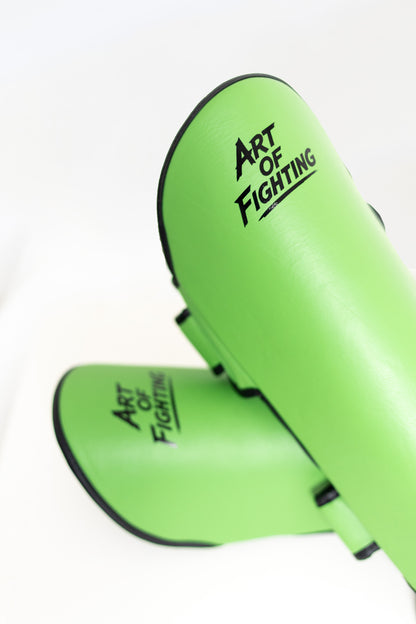Art of Fighting – Pro Synthetic Shin Guards (Lime Green)