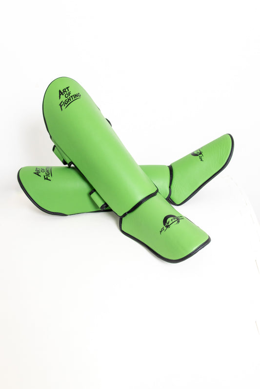 Art of Fighting – Pro Synthetic Shin Guards (Lime Green)