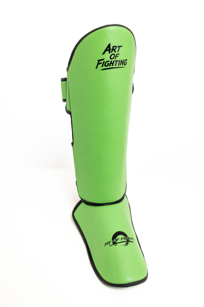 Art of Fighting – Pro Synthetic Shin Guards (Lime Green)