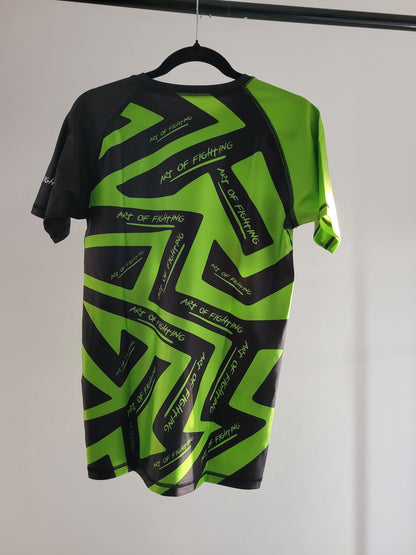 Rashguard – Black & Neon Green Zigzag