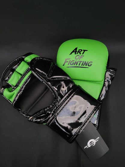MMA Sparring Gloves (Lime Green / Black Gloss)