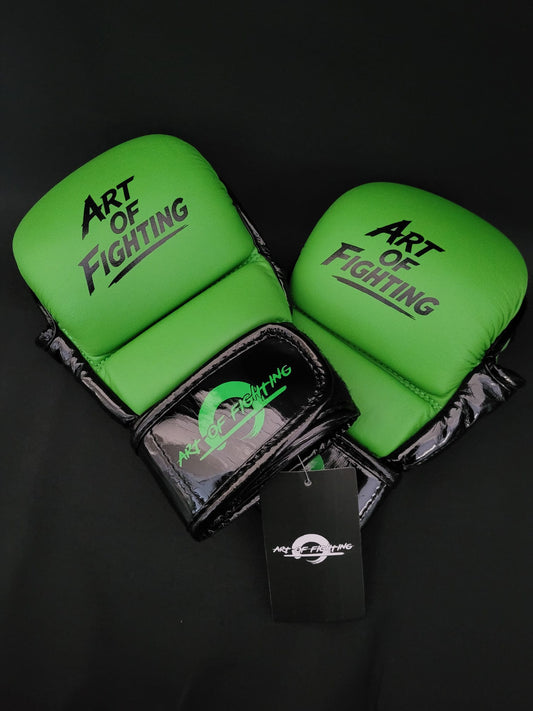 MMA Sparring Gloves (Lime Green / Black Gloss)