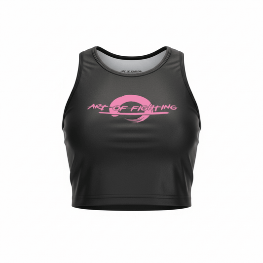 Ladies Crop Top – Black / Pink