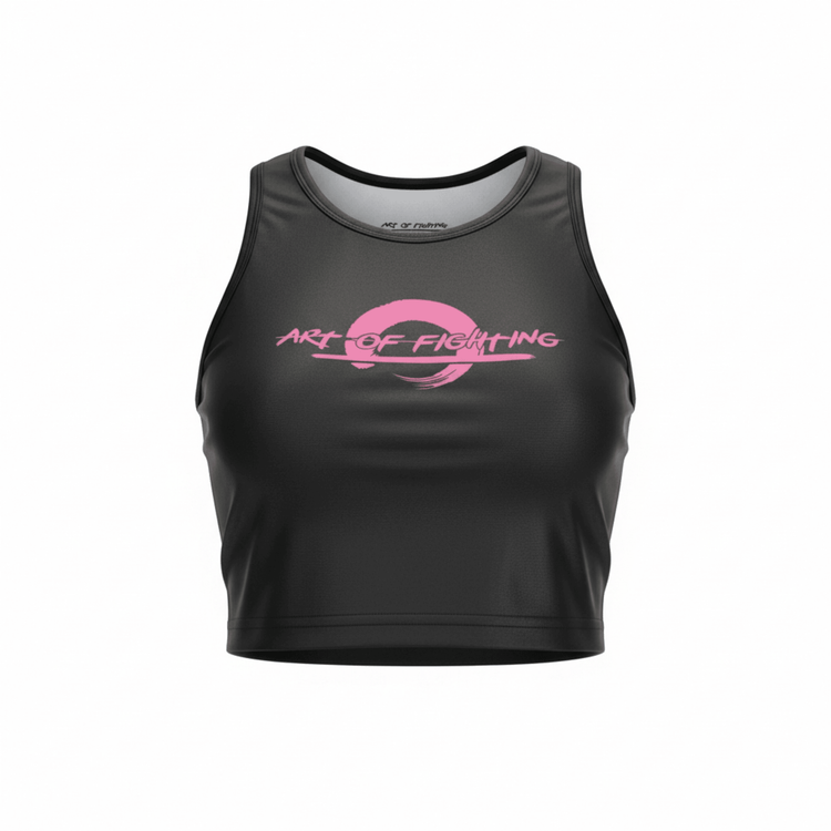 Ladies Crop Top – Black / Pink