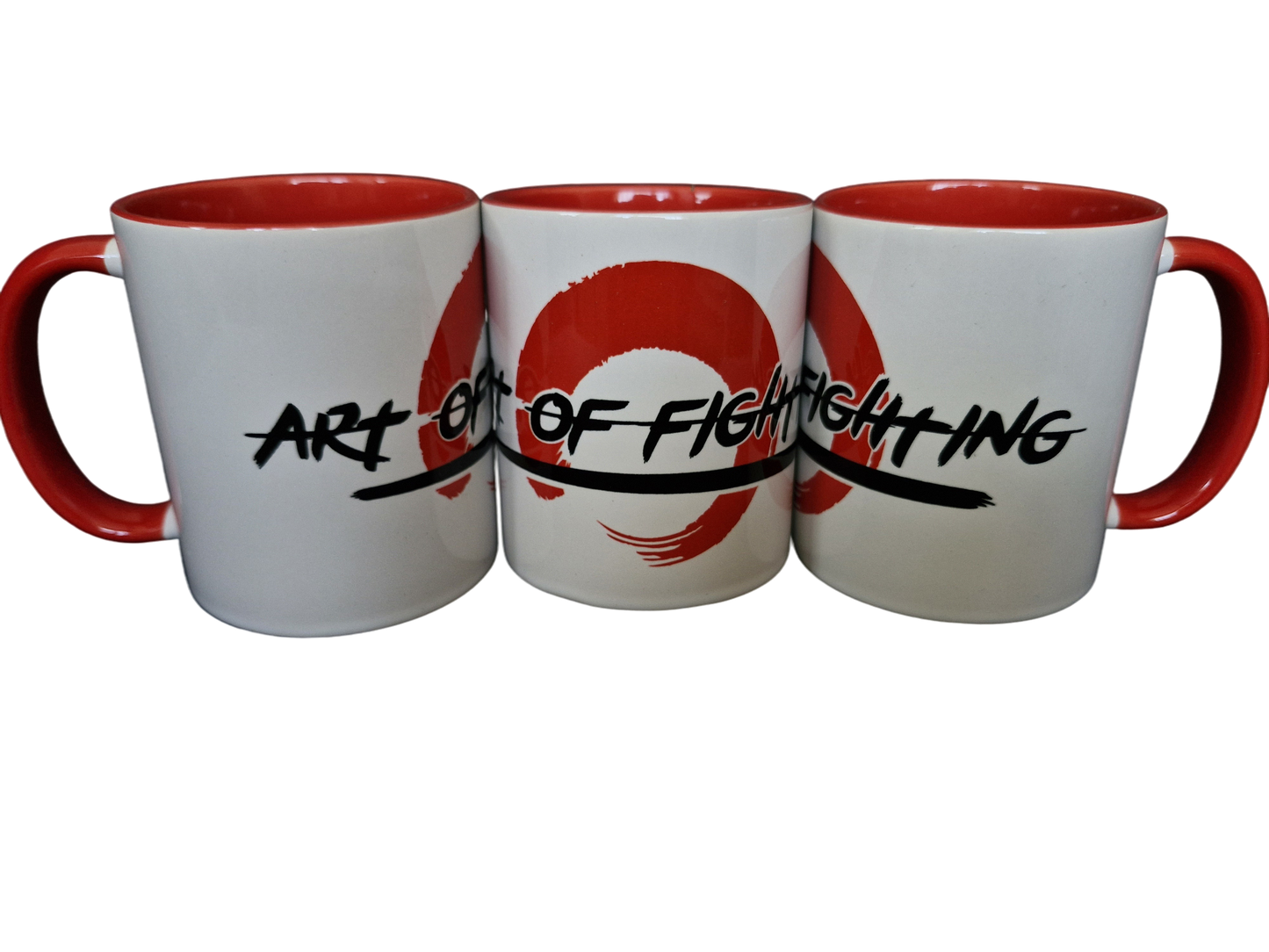 Aof red/white mug